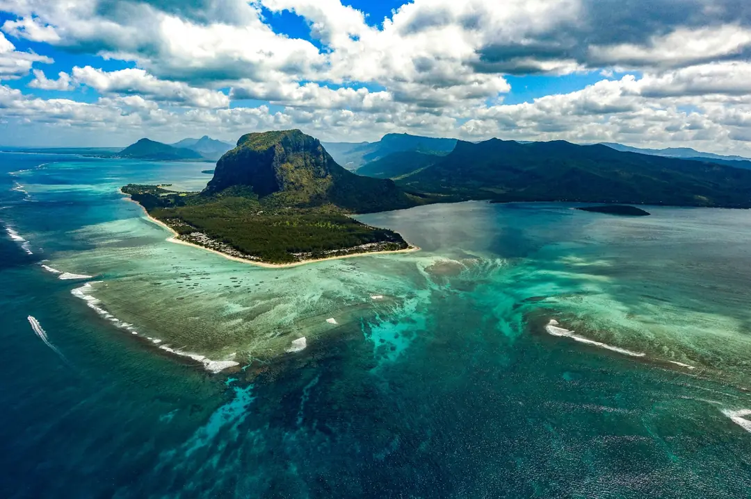 Aerial view of Le Morne, Mauritius